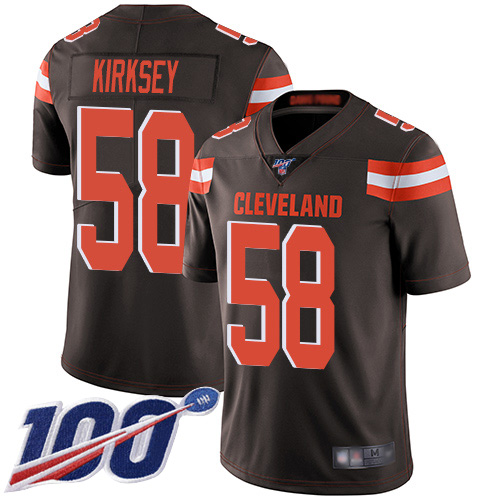 Cleveland Browns Christian Kirksey Men Brown Limited Jersey 58 NFL Football Home 100th Season Vapor Untouchable